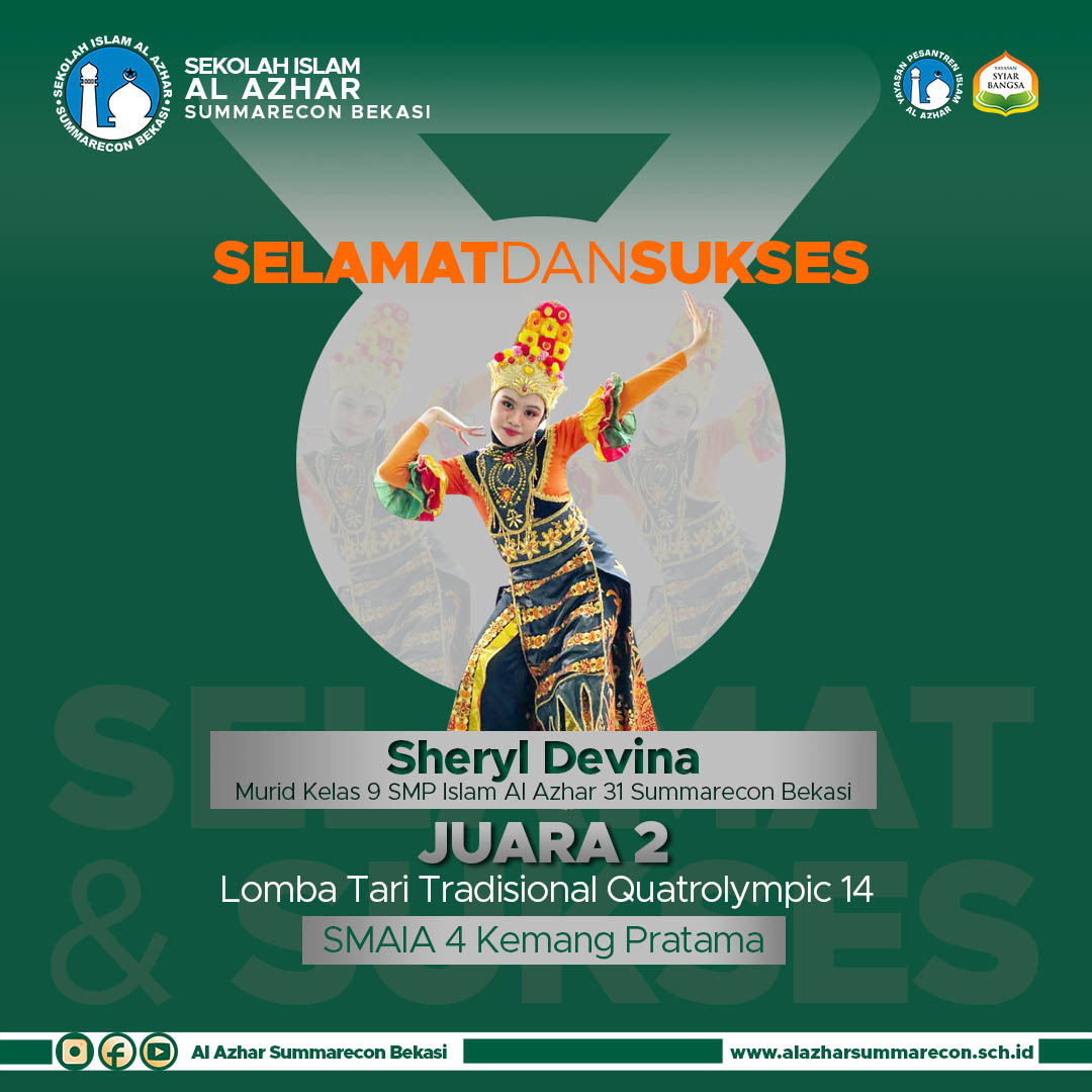 SMPIA 31 Meraih Juara 2 Lomba Tari Tradisional pada event Quatrolympic 14 yang diadakan oleh SMA Islam Azhar 4 Kemang Pratama